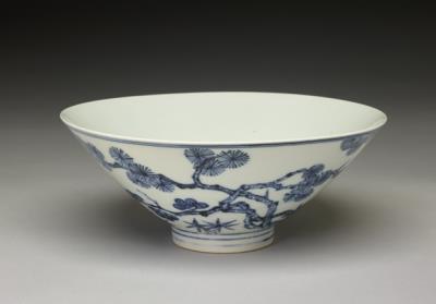 图片[2]-Bowl with pine, bamboo and plum decoration in underglaze blue, Ming dynasty, Yongle reign (1403-1424)-China Archive